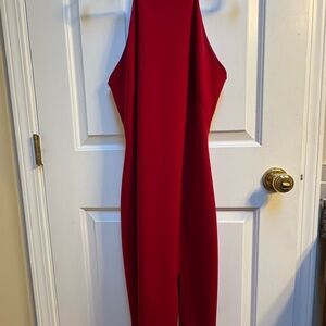 Ralph Lauren Crimson One-Shoulder Midi Dress